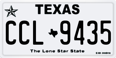 TX license plate CCL9435