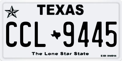 TX license plate CCL9445