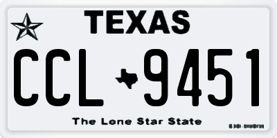 TX license plate CCL9451