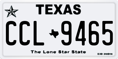 TX license plate CCL9465