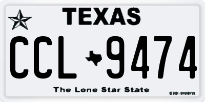 TX license plate CCL9474
