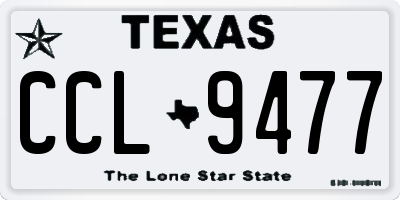 TX license plate CCL9477