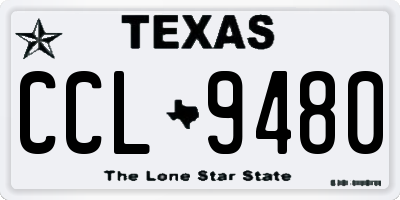 TX license plate CCL9480