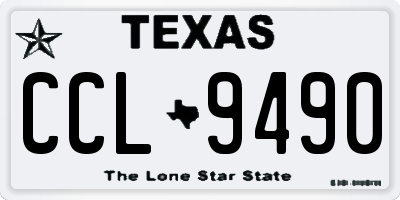 TX license plate CCL9490