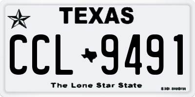 TX license plate CCL9491