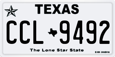TX license plate CCL9492