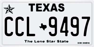 TX license plate CCL9497