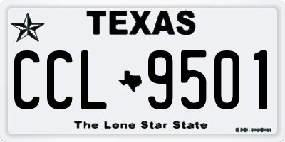 TX license plate CCL9501