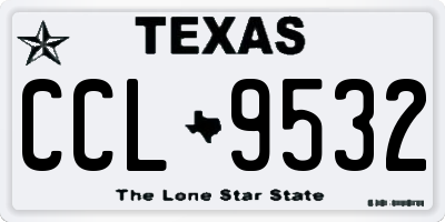 TX license plate CCL9532