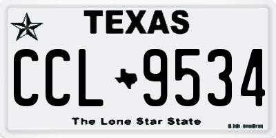 TX license plate CCL9534