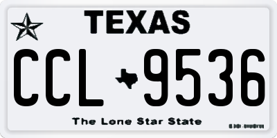 TX license plate CCL9536