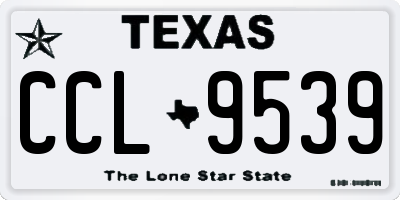 TX license plate CCL9539