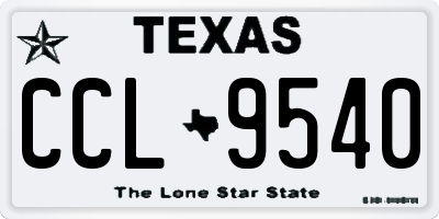 TX license plate CCL9540