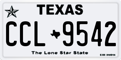 TX license plate CCL9542