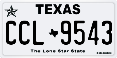TX license plate CCL9543