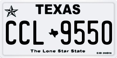 TX license plate CCL9550