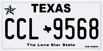 TX license plate CCL9568