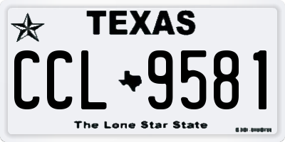 TX license plate CCL9581