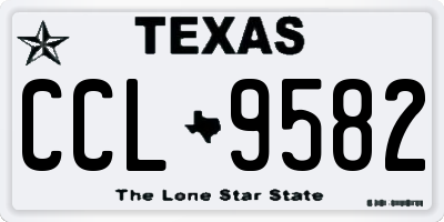 TX license plate CCL9582