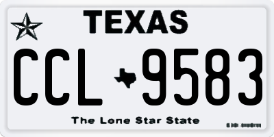 TX license plate CCL9583