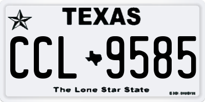 TX license plate CCL9585