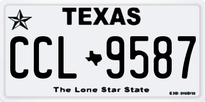 TX license plate CCL9587