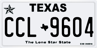 TX license plate CCL9604