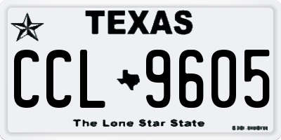 TX license plate CCL9605