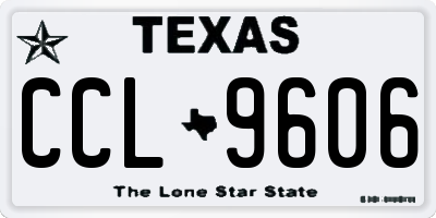 TX license plate CCL9606