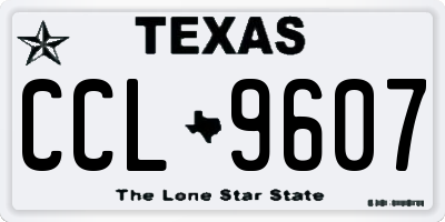 TX license plate CCL9607