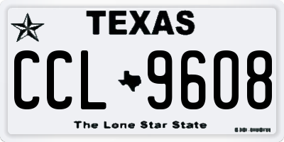 TX license plate CCL9608