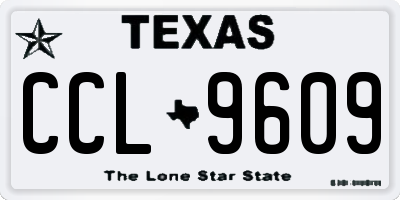 TX license plate CCL9609