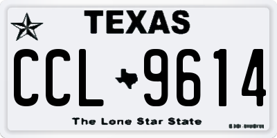 TX license plate CCL9614