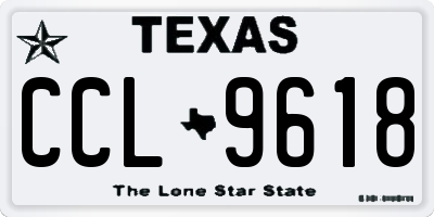 TX license plate CCL9618
