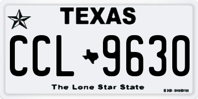TX license plate CCL9630