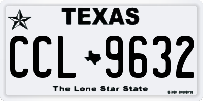 TX license plate CCL9632