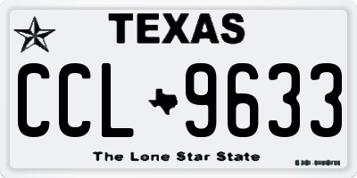 TX license plate CCL9633