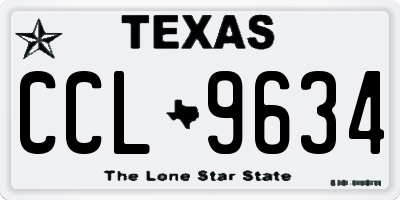 TX license plate CCL9634