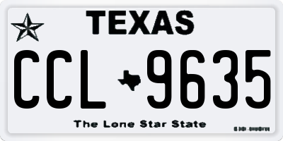 TX license plate CCL9635