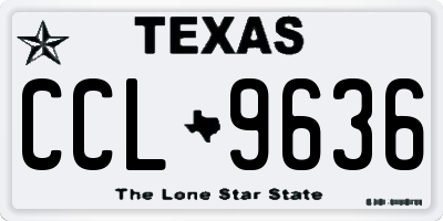 TX license plate CCL9636