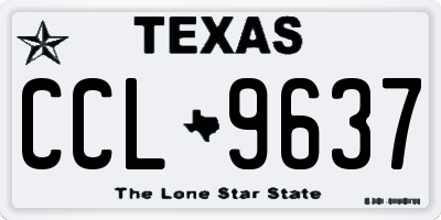 TX license plate CCL9637