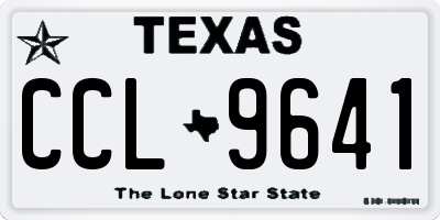 TX license plate CCL9641