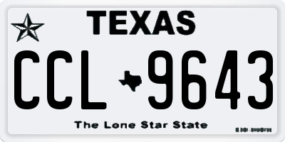 TX license plate CCL9643