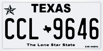 TX license plate CCL9646