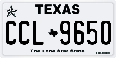 TX license plate CCL9650