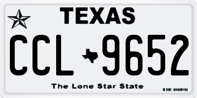 TX license plate CCL9652