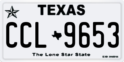TX license plate CCL9653
