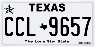 TX license plate CCL9657