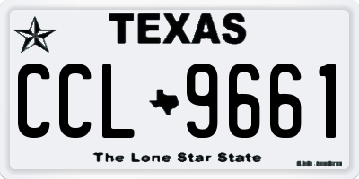 TX license plate CCL9661