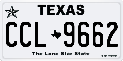 TX license plate CCL9662